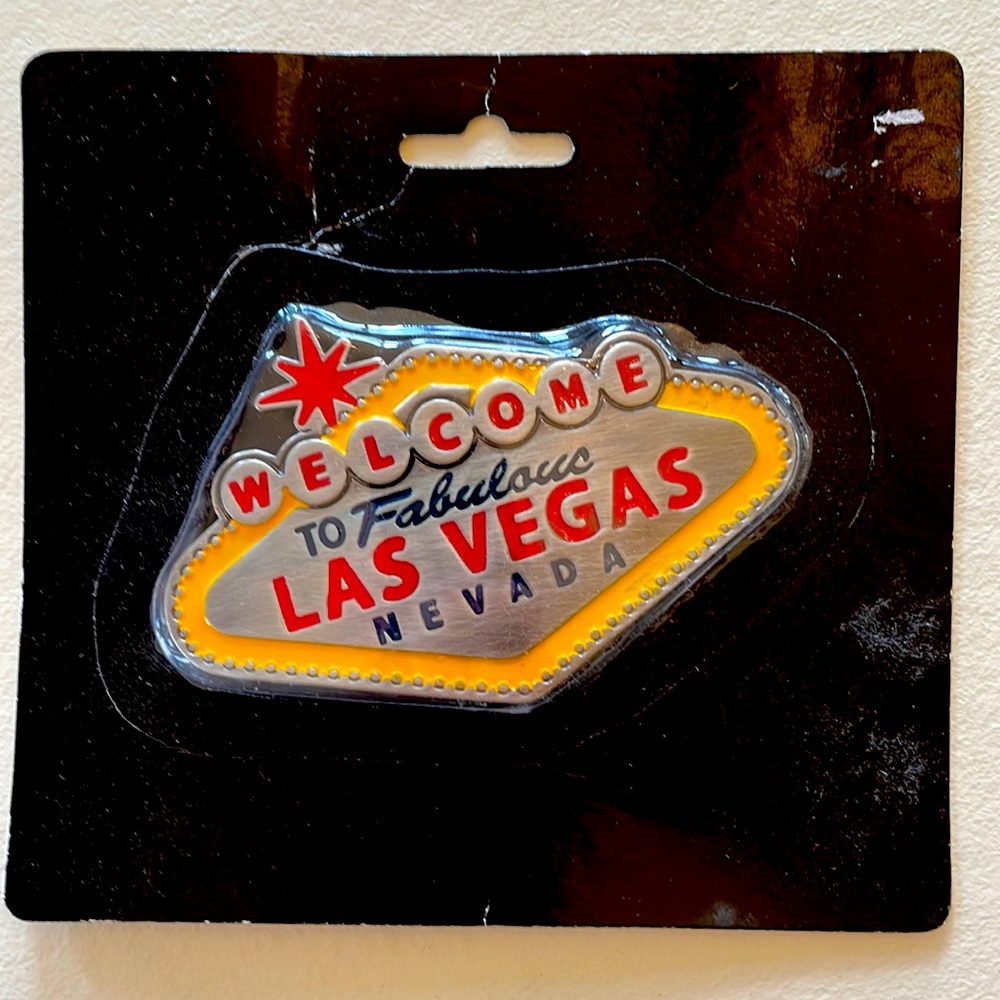 Las Vegas enameled belt buckle